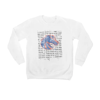 Youth White Boise State Broncos Bold Type Pullover Sweatshirt