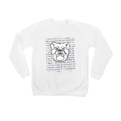 Youth White Butler Bulldogs Bold Type Pullover Sweatshirt