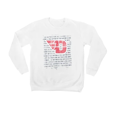 Youth White Dayton Flyers Bold Type Pullover Sweatshirt