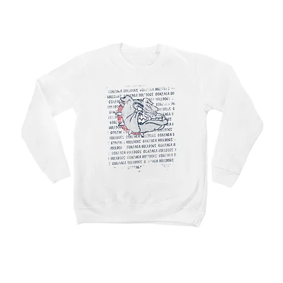 Youth White Gonzaga Bulldogs Bold Type Pullover Sweatshirt