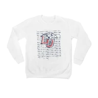 Youth White Liberty Flames Bold Type Pullover Sweatshirt