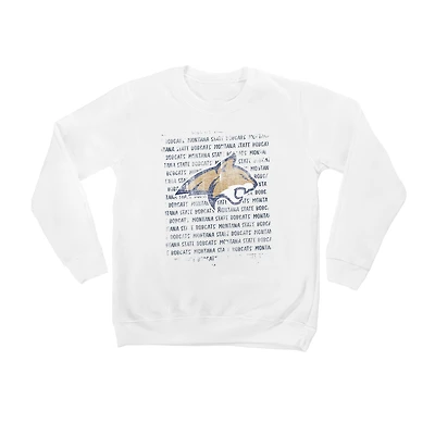 Youth White Montana State Bobcats Bold Type Pullover Sweatshirt