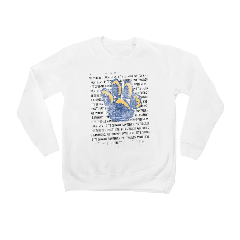 Youth White Pitt Panthers Bold Type Pullover Sweatshirt