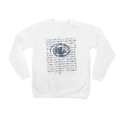 Youth White Penn State Nittany Lions Bold Type Pullover Sweatshirt