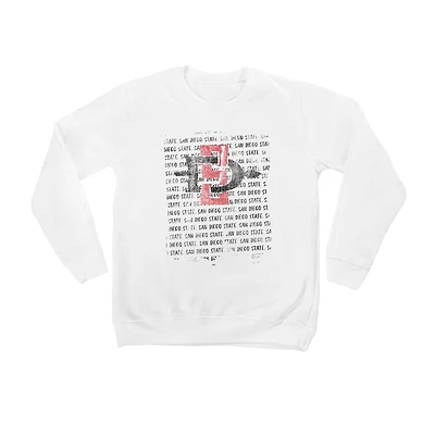 Youth White San Diego State Aztecs Bold Type Pullover Sweatshirt