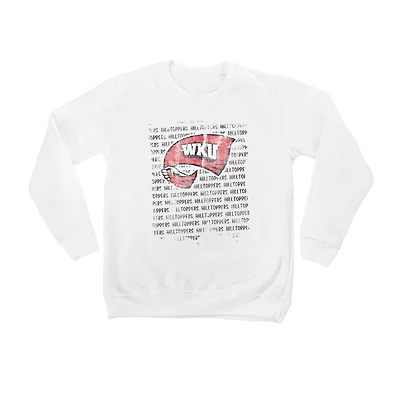 Youth White Western Kentucky Hilltoppers Bold Type Pullover Sweatshirt