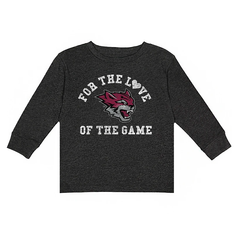 Toddler Charcoal Cal State Chico Wildcats For the Love Long Sleeve T-Shirt