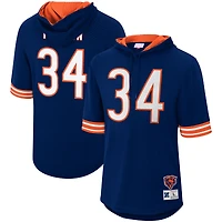 Men's Mitchell & Ness Walter Payton Navy Chicago Bears Retired Player Mesh Name & Number Hoodie T-Shirt