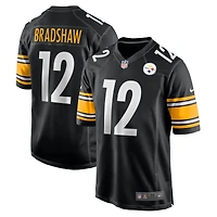 Men's Nike Terry Bradshaw Black Pittsburgh Steelers Retired Player Game Jersey