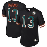 Men's Mitchell & Ness Dan Marino Black Miami Dolphins Retired Player Name & Number Mesh Top