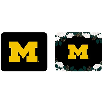 Michigan Wolverines Floral Mousepad 2-Pack