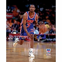 Kenny Anderson New Jersey Nets Unsigned Blue Jersey Dribbling Photograph