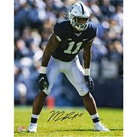 Micah Parsons Penn State Nittany Lions Autographed 16" x 20" Defensive Stance Blue Photograph