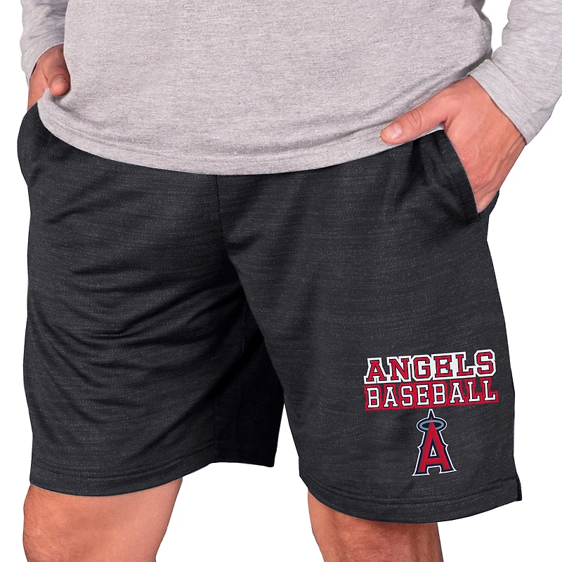 Men's Concepts Sport Charcoal Los Angeles Angels Bullseye Knit Jam Shorts
