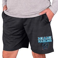 Men's Concepts Sport Charcoal Miami Marlins Bullseye Knit Jam Shorts