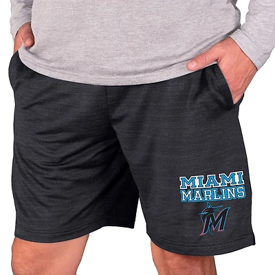 Men's Concepts Sport Charcoal Miami Marlins Bullseye Knit Jam Shorts