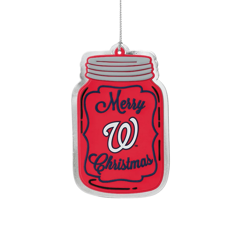 FOCO Washington Nationals Flat Mason Jar Ornament