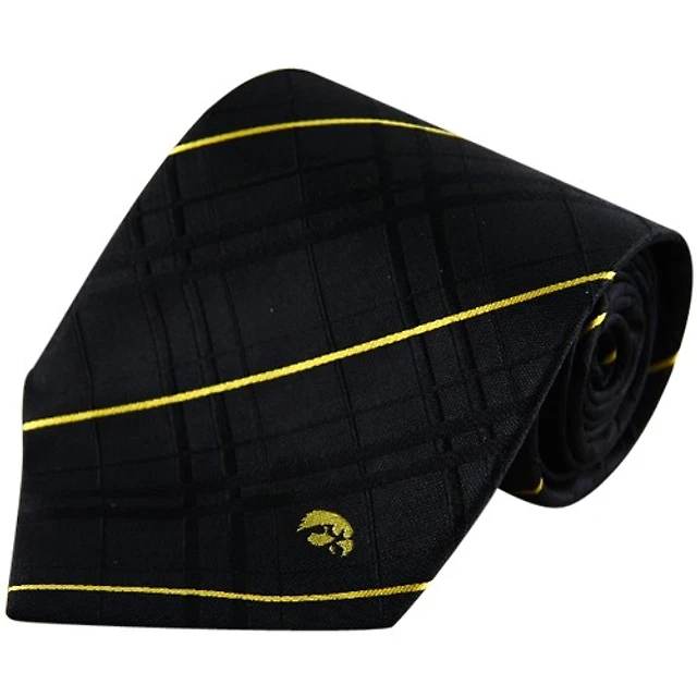 Iowa Hawkeyes Black Oxford Woven Tie