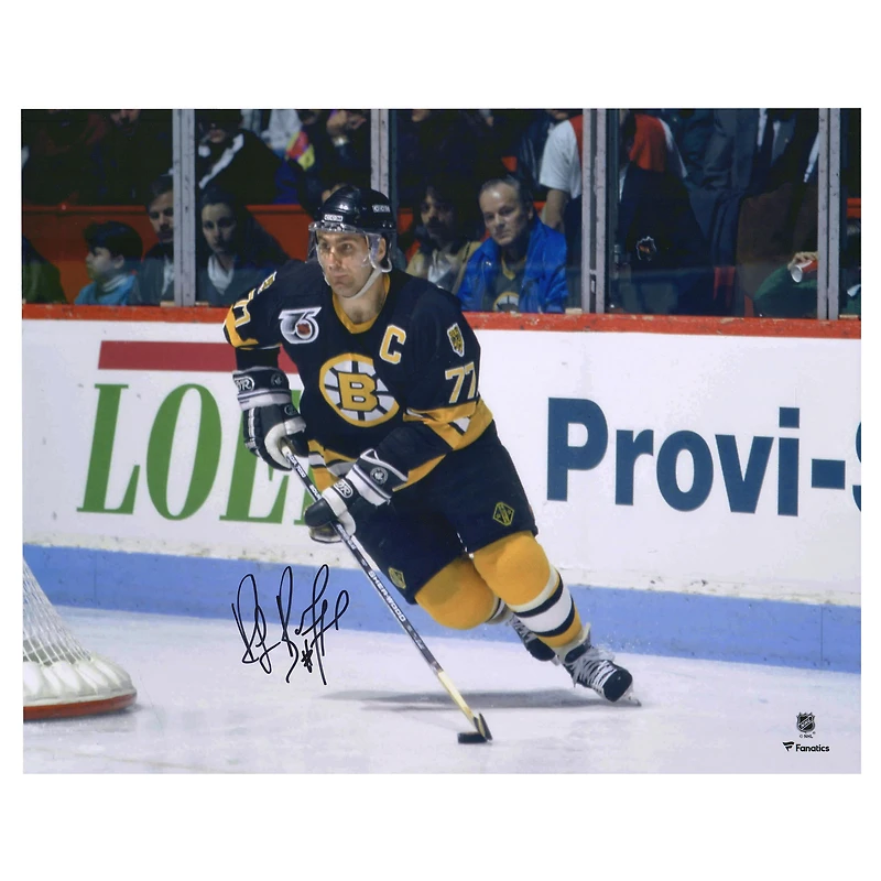 Ray Bourque Boston Bruins Autographed 16" x 20" Black Jersey Skating Photograph