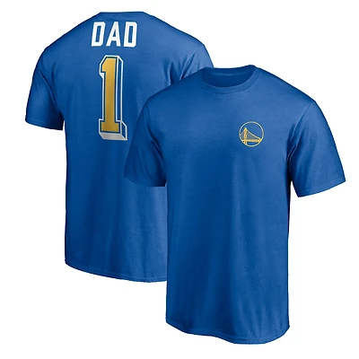Men's Royal Golden State Warriors Number One Dad T-Shirt