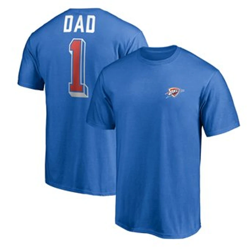 Men's Blue Oklahoma City Thunder Number One Dad T-Shirt