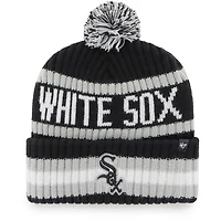 Men's '47  Black Chicago White Sox Bering Cuffed Knit Hat with Pom
