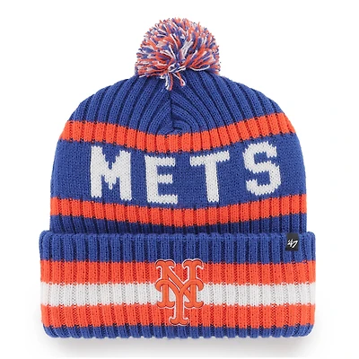 Men's '47  Royal New York Mets Bering Cuffed Knit Hat with Pom