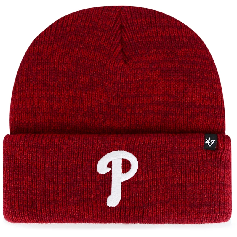 Men's '47  Red Philadelphia Phillies Brain Freeze Cuffed Knit Hat
