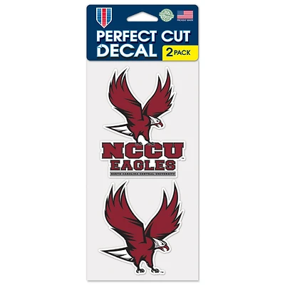 WinCraft North Carolina Central Eagles 2-Pack 4'' x 8'' Perfect Cut Decal Set