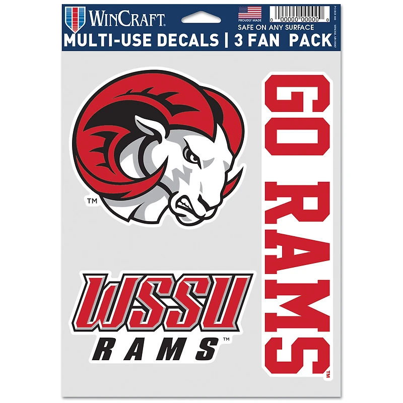 WinCraft Winston-Salem State Rams 3-Pack 5.5'' x 7'' Fan Multi-Use Decal Set