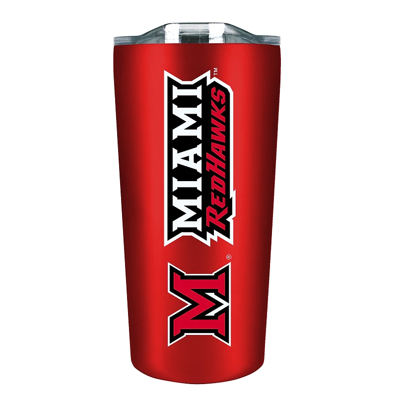 Miami University RedHawks 18oz. Stainless Steel Soft Touch Tumbler