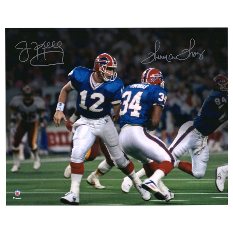 Jim Kelly & Thurman Thomas Buffalo Bills Autographed 16" x 20" Handoff Photograph