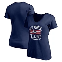 Women's Navy Air Force Falcons Americana V-Neck T-Shirt