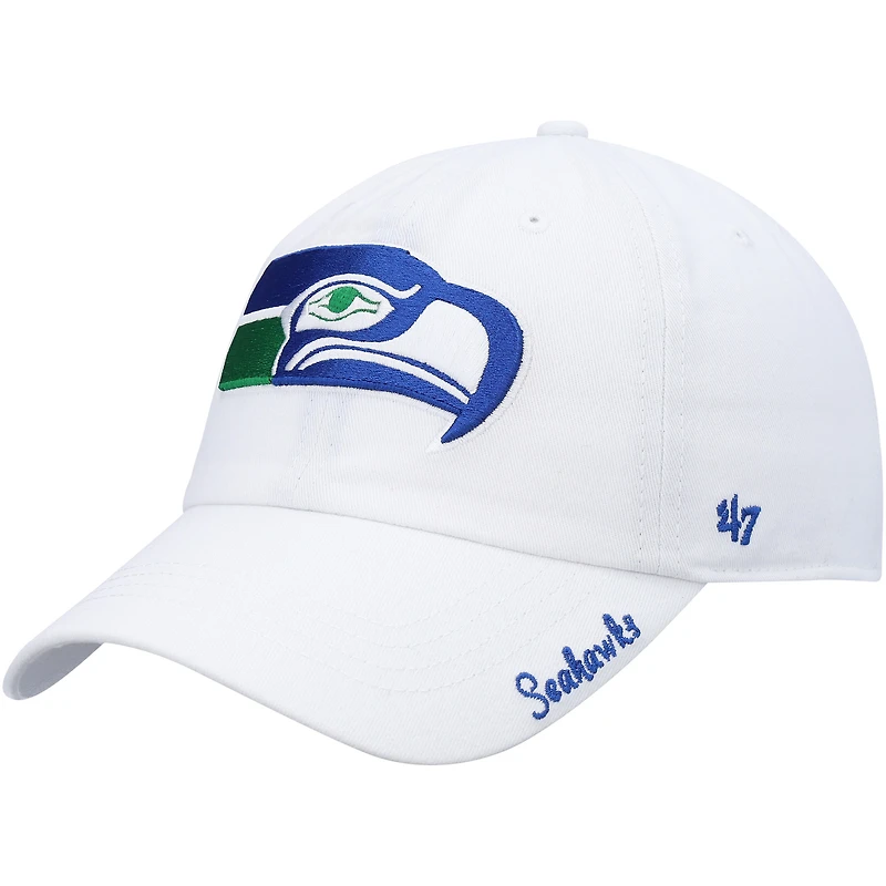 Women's '47 White Seattle Seahawks Miata Clean Up Legacy Adjustable Hat