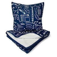 Seattle Seahawks Doodle Pop Poly Span Blanket and Pillow Combo Set