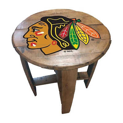 Imperial Chicago Blackhawks Oak Barrel Table