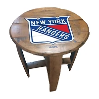 Imperial New York Rangers Oak Barrel Table