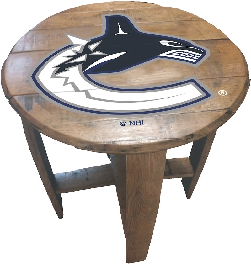 Imperial Vancouver Canucks Oak Barrel Table