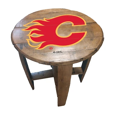 Imperial Calgary Flames Oak Barrel Table