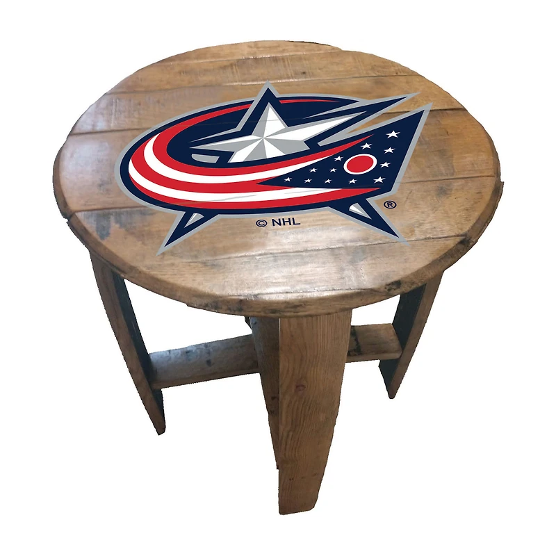 Imperial Columbus Blue Jackets Oak Barrel Table