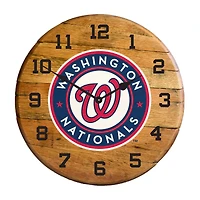 Imperial Washington Nationals Oak Barrel Clock