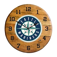 Imperial Seattle Mariners Oak Barrel Clock