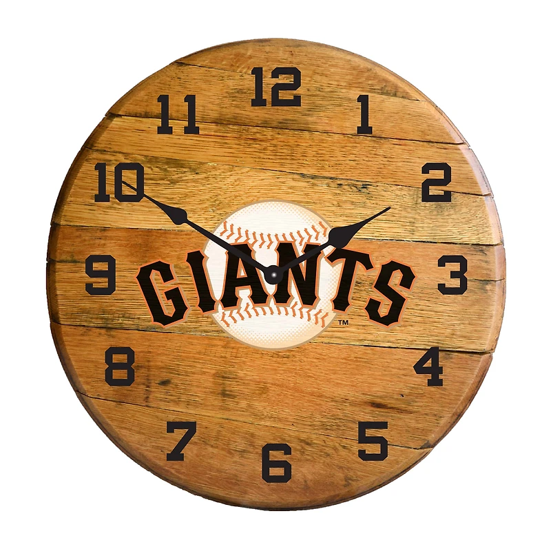 Imperial San Francisco Giants Oak Barrel Clock