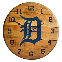 Imperial Detroit Tigers Oak Barrel Clock