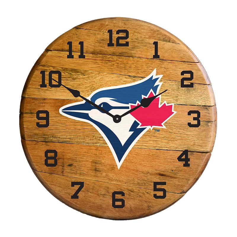Imperial Toronto Blue Jays Oak Barrel Clock