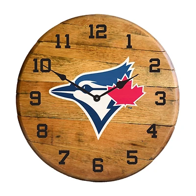Imperial Toronto Blue Jays Oak Barrel Clock