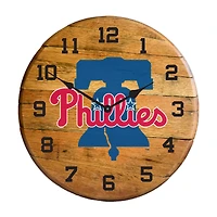 Imperial Philadelphia Phillies Oak Barrel Clock