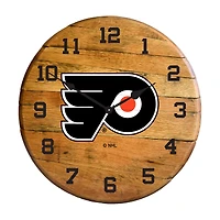 Imperial Philadelphia Flyers Oak Barrel Clock
