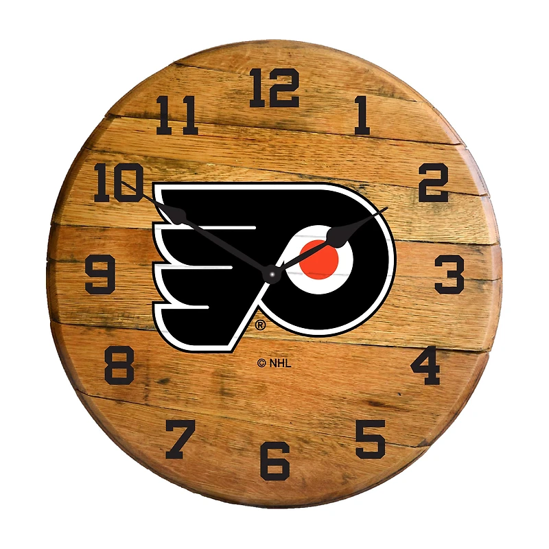 Imperial Philadelphia Flyers Oak Barrel Clock