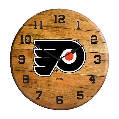 Imperial Philadelphia Flyers Oak Barrel Clock